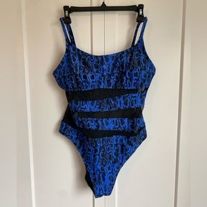 Shade & Shore blue one piece swimsuit